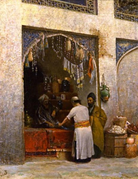 Oriental Stall by Vasily Vasilevich Vereshchagin Oil Painting Reproductions