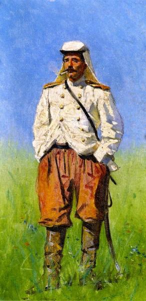 Turkestan Officer In Full Campaign Dress by Vasily Vasilevich Vereshchagin