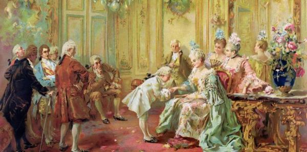 The Presentation Of The Young Mozart To Mme De Pompadour At Versailles In 1763 by Vicente García De Paredes Oil Painting Reproductions