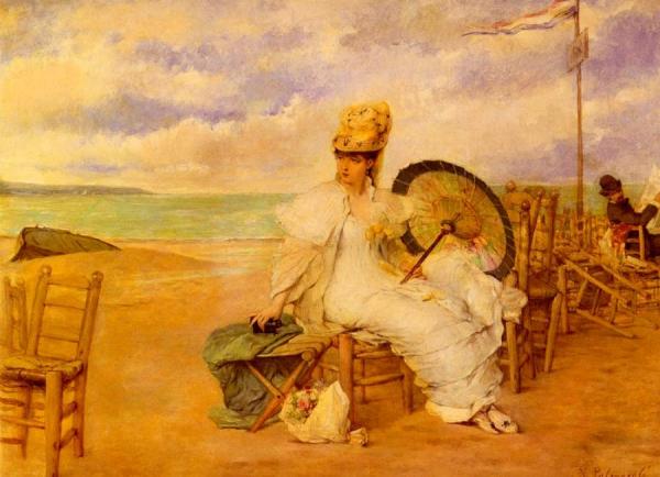 Vicente Palmaroli Y Gonzalez At The Beach