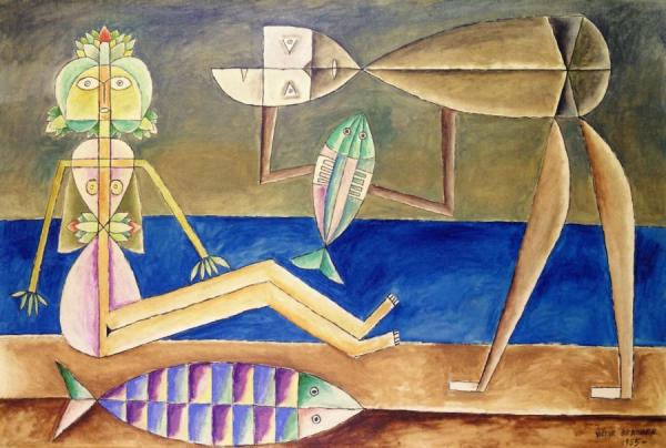 Figures On The Beach by Victor Brauner Oil Painting Reproductions