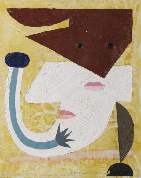 Hominisation Et Contrehominisation Dune Forme Humaine Tâtonnant Son Dedans, 1961 by Victor Brauner