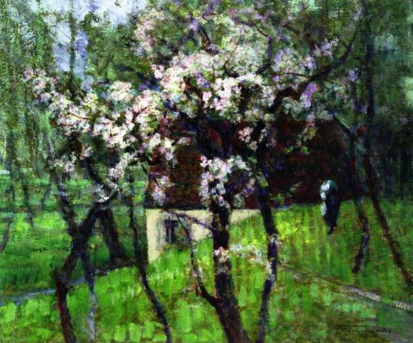 Flowering Apple Trees In A Damp Meadow by Victor Charreton