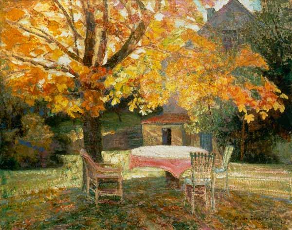 Victor Charreton In The Autumn Garden