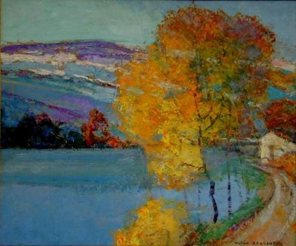 Le Lac En Automne, Première Neige by Victor Charreton Oil Painting Reproductions