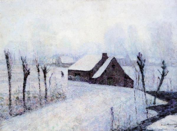 Snow In Sunshine At Saint-voctor Near Mont Dore by Victor Charreton