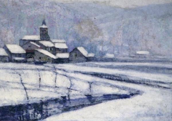 Village Sous La Neige by Victor Charreton