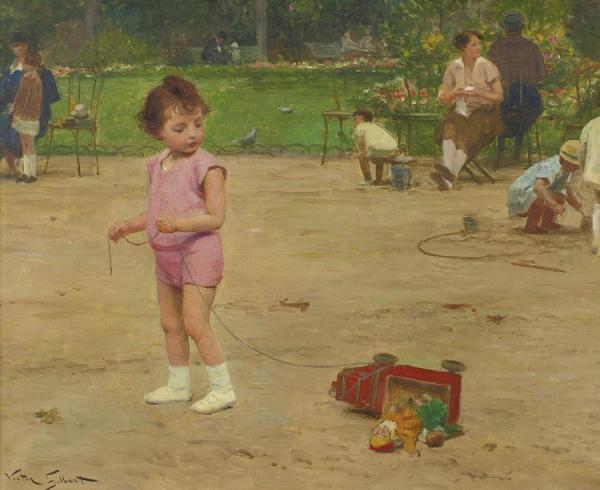 A Sudden Stop by Victor Gabriel Gilbert Oil Painting Reproductions