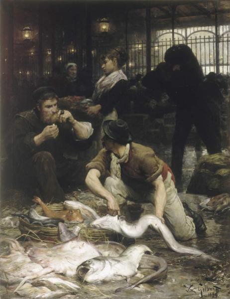 A Corner Of The Fish Market, Morning by Victor Gabriel Gilbert