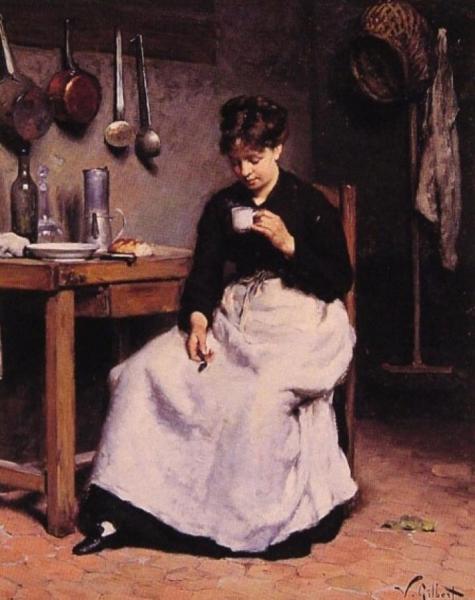 A Cup Of Coffee by Victor Gabriel Gilbert