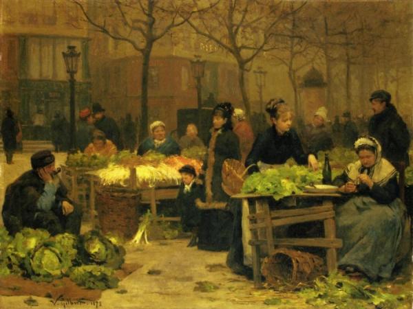 A Parisian Market by Victor Gabriel Gilbert