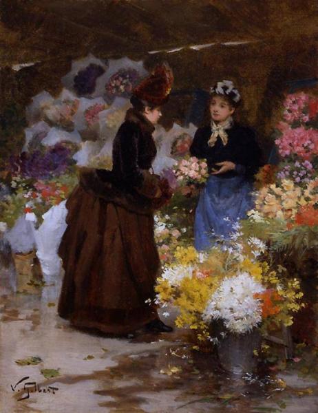 Flower Market by Victor Gabriel Gilbert Oil Painting Reproductions