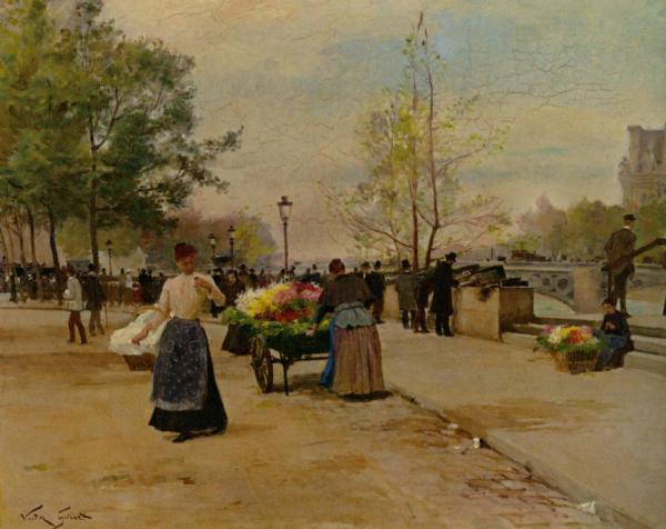 Flower Sellers by Victor Gabriel Gilbert Oil Painting Reproductions