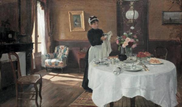 Laying The Table by Victor Gabriel Gilbert
