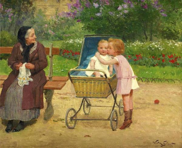 My New Brother by Victor Gabriel Gilbert Oil Painting Reproductions