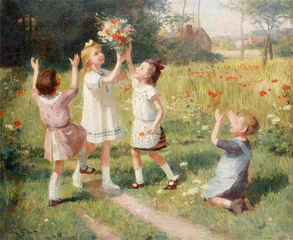 Victor Gabriel Gilbert Picking Wild Flowers