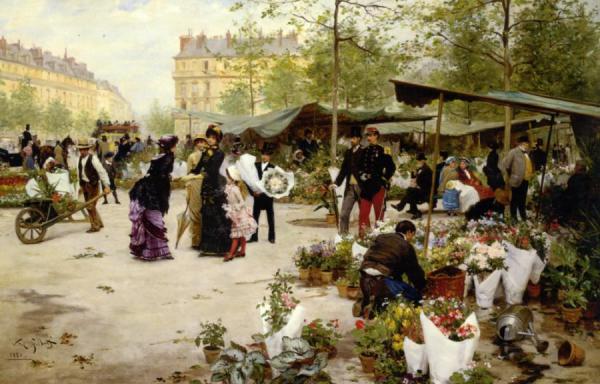 The Flower Market by Victor Gabriel Gilbert