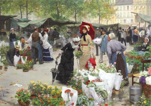 The Flower Market by Victor Gabriel Gilbert