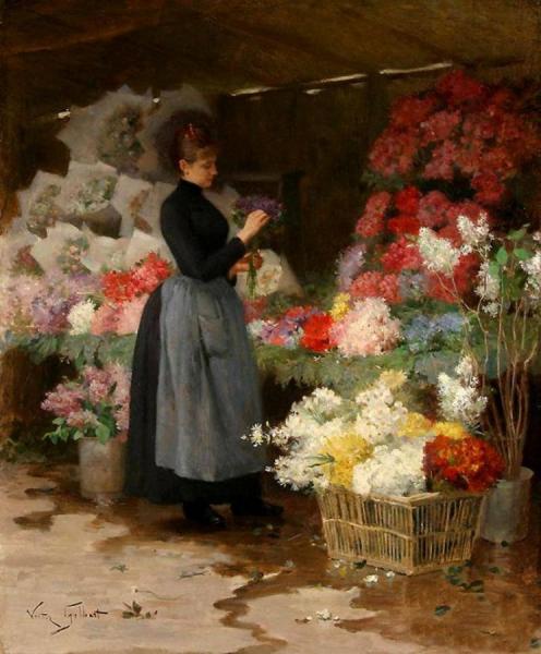 Victor Gabriel Gilbert The Flower Market