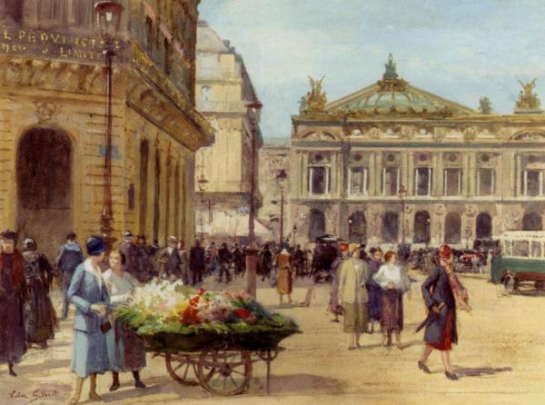 The Flower Seller, Place De L'opera, Paris by Victor Gabriel Gilbert
