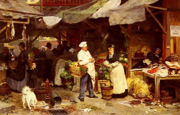The Maubeuge Market by Victor Gabriel Gilbert