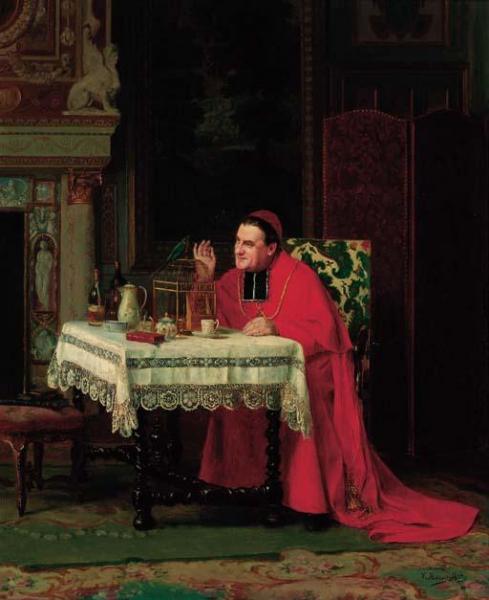 The Cardinal's Favorite by Victor Marais-milton Oil Painting Reproductions