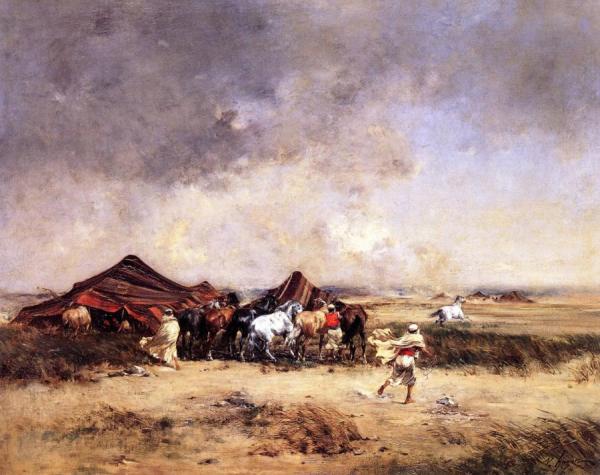 Arab Encampment by Victor Pierre Huguet