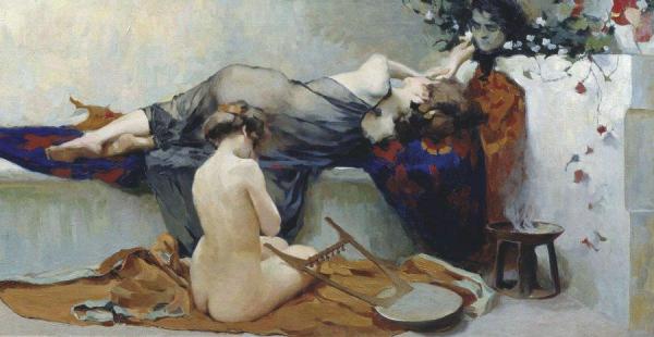 A Musical Moment by Victor Shtemberg Oil Painting Reproductions