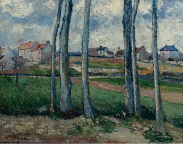 The Village Behind The Trees by Victor Vignon