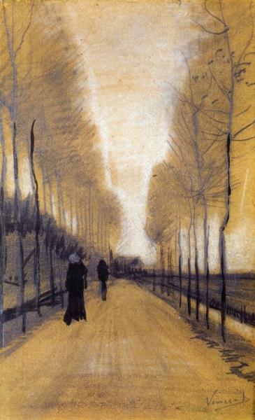 Alley Bordered By Trees by Vincent Van Gogh
