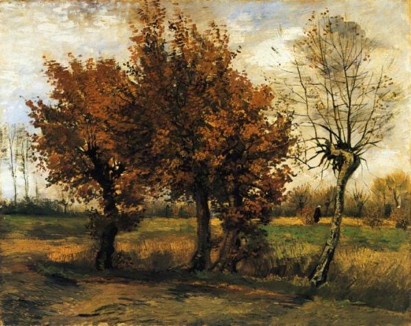 Autumn Landscape With Four Trees by Vincent Van Gogh