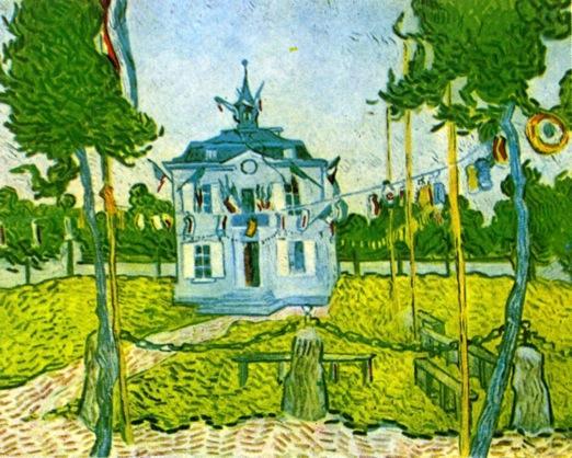 Auvers Town Hall In 14 July 1890 by Vincent Van Gogh