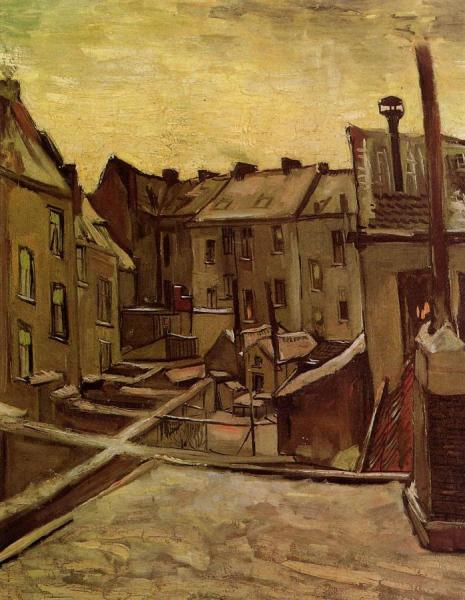 Backyards Of Old Houses In Antwerp In The Snow by Vincent Van Gogh