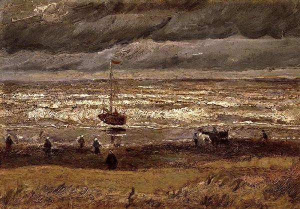Beach At Scheveningen In Stormy Weather by Vincent Van Gogh
