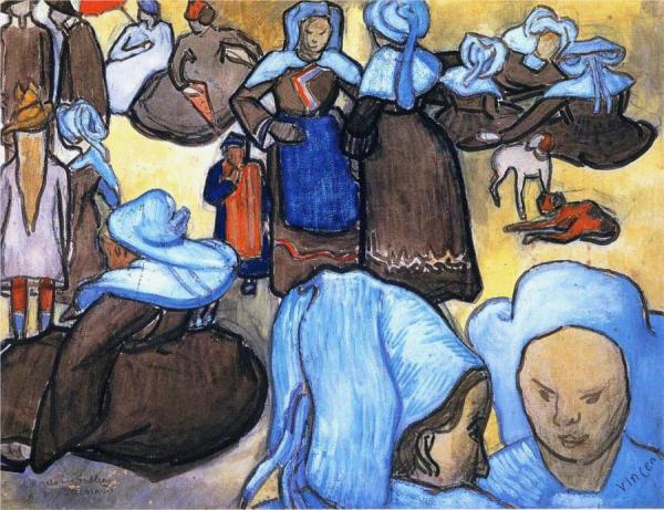 Breton Women by Vincent Van Gogh