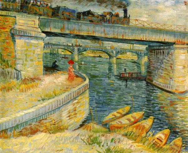Bridges Across The Seine At Asnieres by Vincent Van Gogh