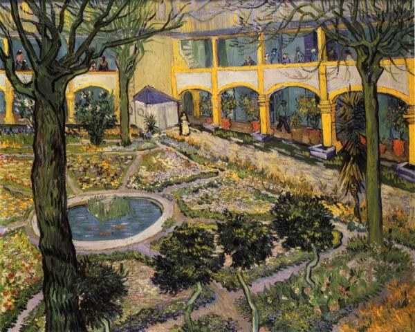 Courtyard Of The Hospital In Arles by Vincent Van Gogh