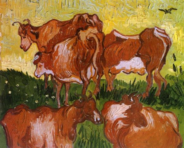 Cows (after Jorsaens) by Vincent Van Gogh Oil Painting Reproductions
