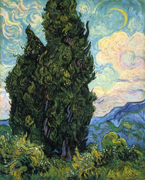 Cypresses by Vincent Van Gogh