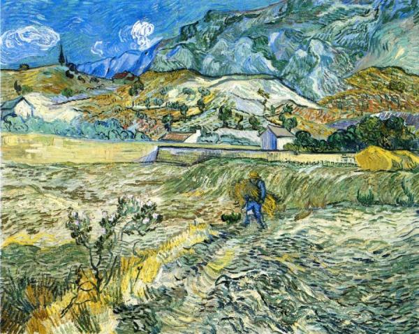 Enclosed Field With Peasant by Vincent Van Gogh