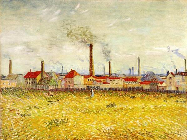 Factories At Asnieres, Seen From The Quai De Clichy by Vincent Van Gogh