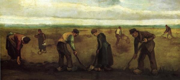 Farmers Planting Potatoes by Vincent Van Gogh