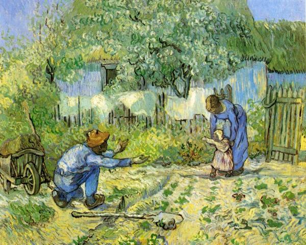 First Steps (after Millet) by Vincent Van Gogh