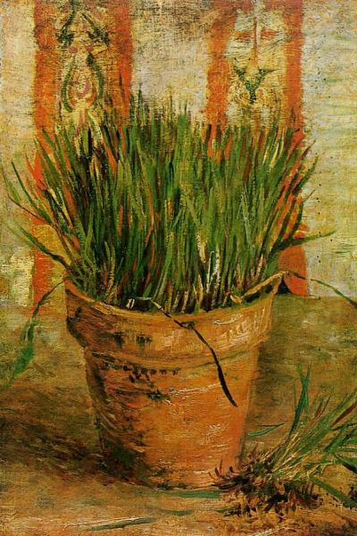 Flowerpot With Chives by Vincent Van Gogh