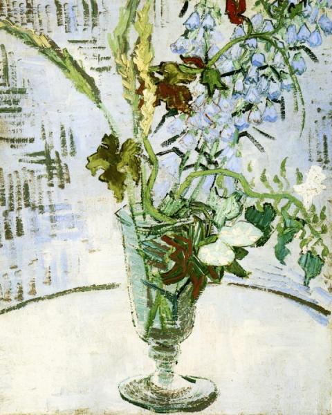 Flowers In A Vase by Vincent Van Gogh