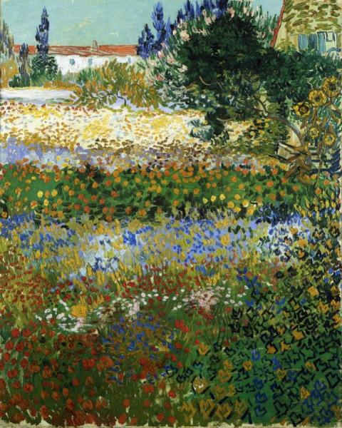 Garden With Flowers by Vincent Van Gogh