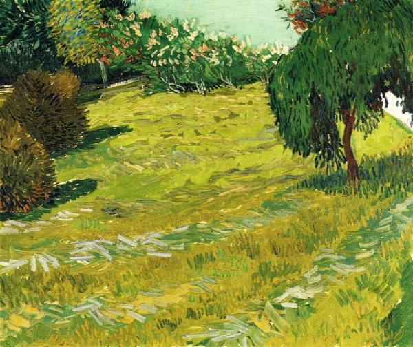 Garden With Weeping Willow by Vincent Van Gogh