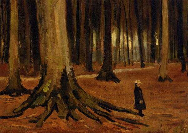Girl In The Woods by Vincent Van Gogh