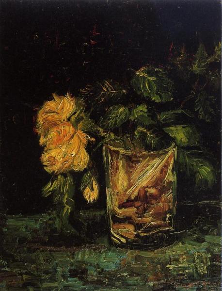 Glass With Roses by Vincent Van Gogh