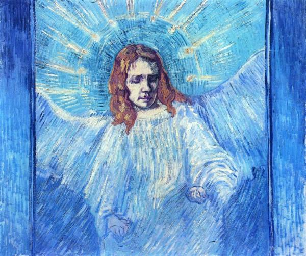 Half-figure Of An Angel (after Rembrandt) by Vincent Van Gogh